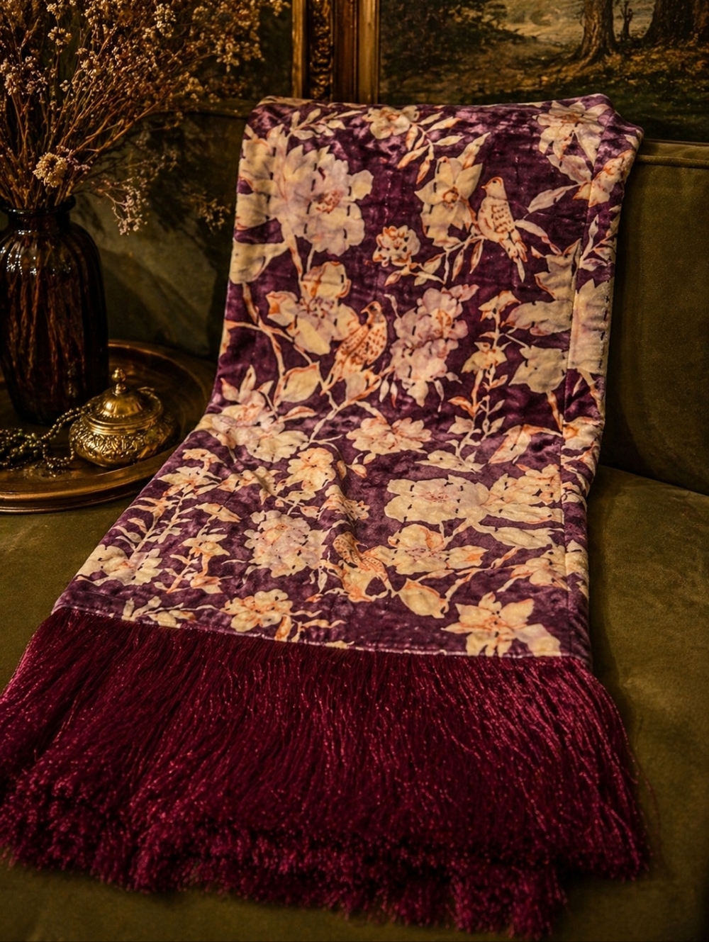 NEW Anthropologie Valentina Velvet Throw Blanket – Raspberry | Sold Out